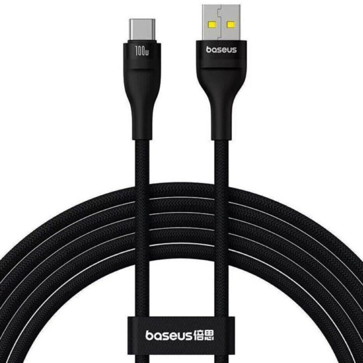 Кабель Baseus Flash 2 Charging USB to Type-C 100W 1m, Cluster Black