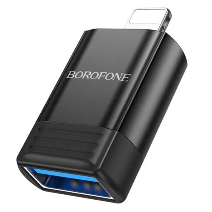 Перехідник - Адаптер BOROFONE BV18 Lightning male to USB female USB2.0, Black