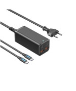 Сетевое зарядное устройство Vention 4-Port FBSBG-EU GaN 2USB/2Type-C 100W EU-Plug, Black