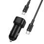 Автомобильное зарядное устройство BOROFONE BZ34B USB / Type-C PD38W with cable, Black