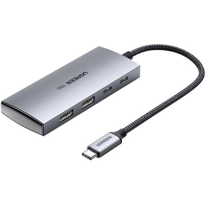 USB Хаб UGREEN CM480 Type-C to USB 3.2 Adapter 10G, Metal Gray