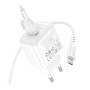 Мережевий зарядний пристрій BOROFONE BAS42A Potential USB QC3.0 18W cable Micro-USB (EU) 1m, White