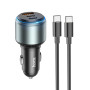 Автомобільний зарядний пристрій HOCO NZ9 Galloper 95W Cable Type-C to Type-C, Black
