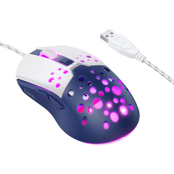 Проводная мышь HOCO GM51, White - Blue