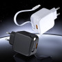 Сетевое зарядное устройство WUW C268 12W с кабелем Type-C, White