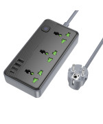 Сетевой Удлинитель BOROFONE BAC2A Leya 3 position socket, Black