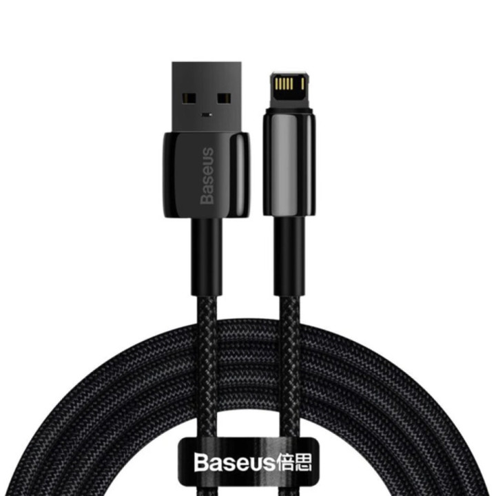 Data Кабель Baseus Tungsten Gold USB to Lightning 2.4A 2m, Black