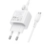 Мережевий зарядний пристрій BOROFONE BAS42A Potential USB QC3.0 18W cable Micro-USB (EU) 1m, White