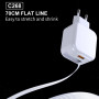 Сетевое зарядное устройство WUW C268 12W с кабелем Type-C, White