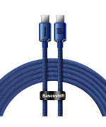 Data - кабель Baseus CAJY000703 Crystal Shine Series Fast Charging Type-C to Type-C 100W 2m, Blue