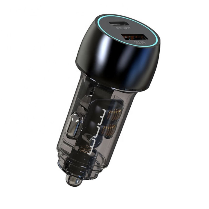 Автомобільний зарядний пристрій WUW C282 Type-C PD30W / USB QC3.0, Black