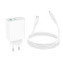 Сетевое зарядное устройство BOROFONE BA108A PD30W с кабелем USB-C to Lightning, White