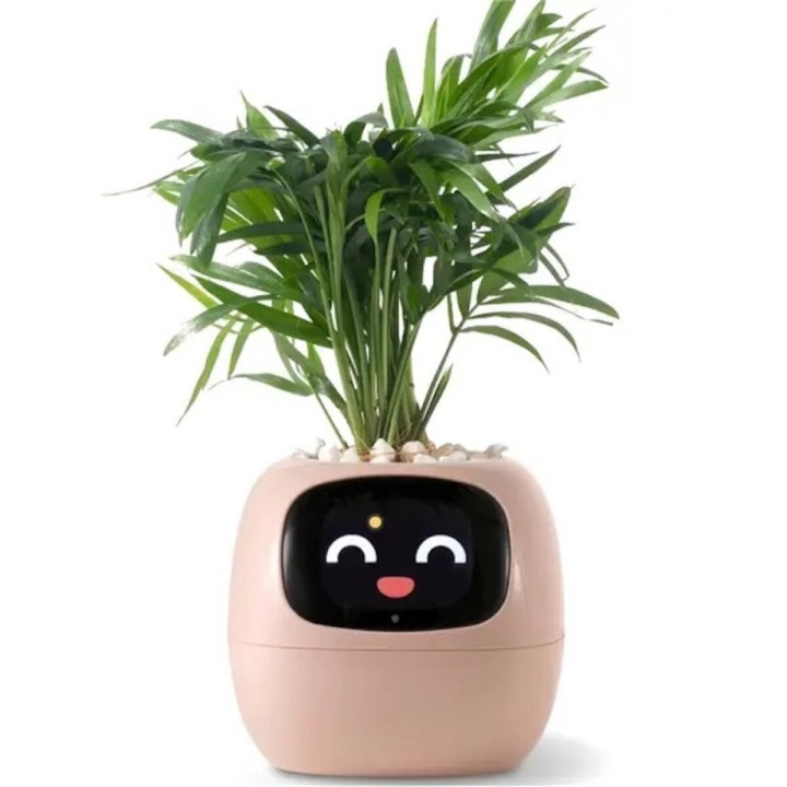 Интерактивный умный горшок для растений Ivy Smart Planter Tuya AI, Pink