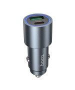 Автомобильное зарядное устройство HOCO Z60 Bloom PD30W / QC3.0, Metal Gray