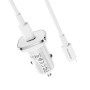 Автомобільний зарядний пристрій BOROFONE BZ12B single port QC3.0 18W cable Type-C to Lightning, White