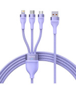 Data Кабель Baseus Flash Series Ⅱ USB to Micro USB Lightning Type-C 100W 1.2m, Purple