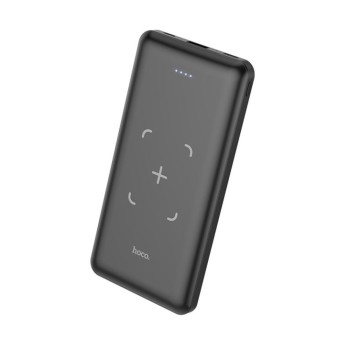 Зовнішній акумулятор Power Bank HOCO J50 Surf 10000mAh з функцією бездротової зарядки Qi, Black
