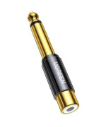 Перехідник - адаптер UGREEN AV169 UGR-80731 6.35mm Male to RCA Female, Black