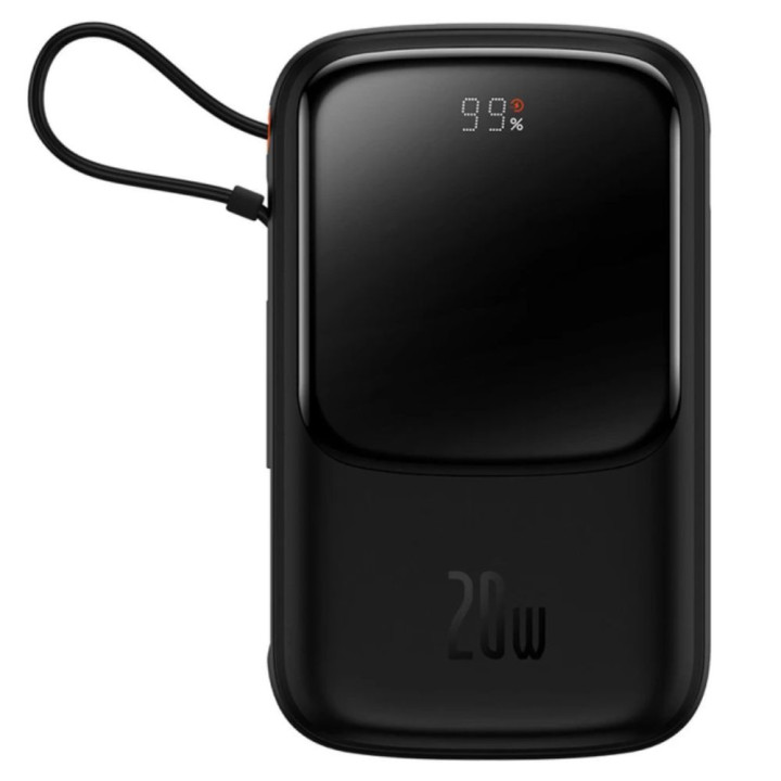 Зовнішній акумулятор Power Bank Baseus Qpow Pro USB QC 2.0 / Type-C 20W 10000mAh with cable Lightning, Black