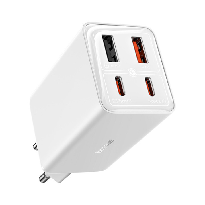 Сетевое зарядное устройство Baseus GaN6 Pro Fast Charger 65W cable Type-C to Type-C 100W 5A 1m, White