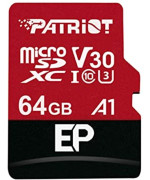 Карта пам'яті Patriot EP Series microSDXC (UHS-1 U3) 64Gb class 10, Black