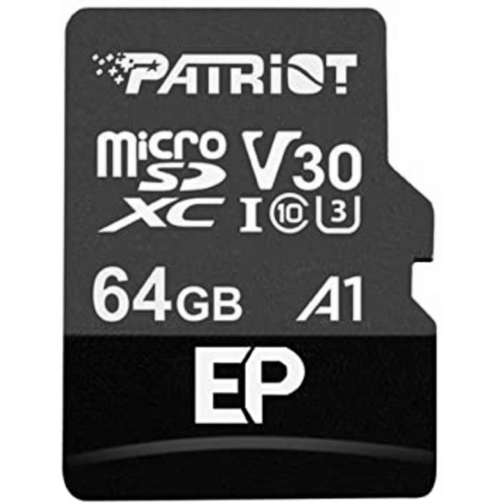 Карта пам'яті Patriot EP Series microSDXC (UHS-1 U3) 64Gb class 10, Black