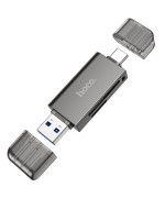 USB-хаб HOCO HB39 USB / Type-C 3.0, Metal Gray