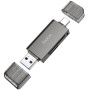 USB-хаб HOCO HB39 USB / Type-C 3.0, Metal Gray