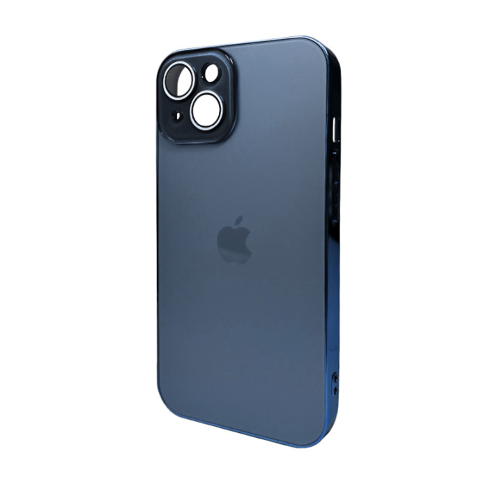 Чехол AG Glass Sapphire Frame для iPhone 14, Sea Blue
