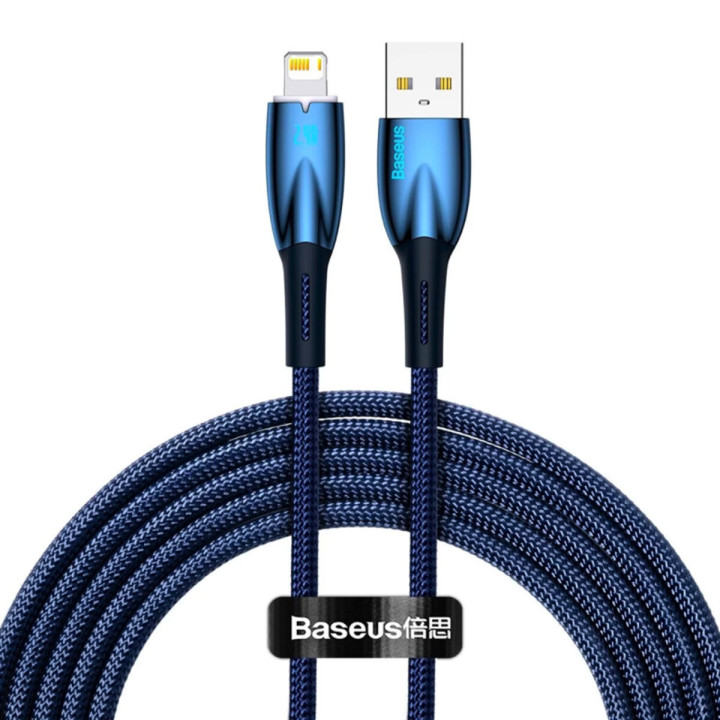 USB Data Кабель Baseus Glimmer Series USB to Lightning 2.4A 2m, Blue