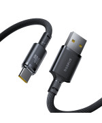 Кабель Baseus New Braided USB-A to USB-C 100W / 7.5W 1m, Black