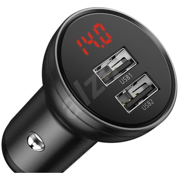 Автомобільний зарядний пристрій Baseus Digital Display 4.8A 24W, Grey