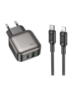 Сетевое зарядное устройство BOROFONE BAS54A Absolute PD20W / QC3.0 cable Type-C to Lightning, Black