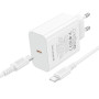 Сетевое зарядное устройство BOROFONE BA109A PD40W с кабелем USB-C to USB-C, White