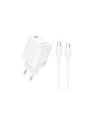 Сетевое зарядное устройство BOROFONE BN26 Fuente single-port PD20W / QC3.0 cable Type-C to Type-C, White