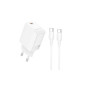 Сетевое зарядное устройство BOROFONE BN26 Fuente single-port PD20W / QC3.0 cable Type-C to Type-C, White
