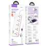 Мережевий подовжувач HOCO AC14A Rico 5-position socket / Type-C / USB PD30W 3A 1.5m, White