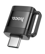 OTG Адаптер HOCO UA31C Type-C Male to USB Female, Black