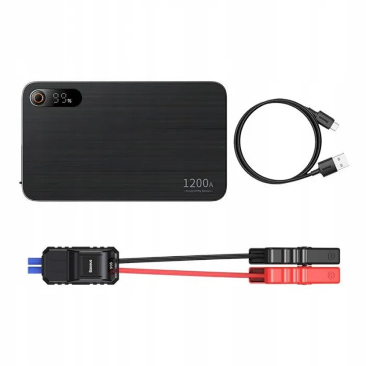 Автомобільний пуско-зарядний пристрій Baseus Super Energy Pro 1200A, Black