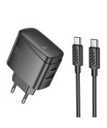 Сетевое зарядное устройство HOCO CS63A Bright PD65W / QC4.0 3.25A, Black
