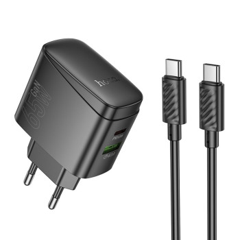Мережевий зарядний пристрій HOCO CS63A Bright PD65W / QC4.0 3.25A, Black