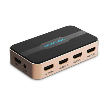 Сплиттер Vention 1 In 2 Out HDMI Splitter 4K 30Hz, Gold