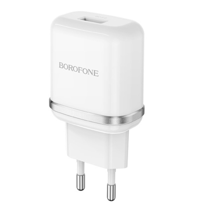 Мережевий зарядний пристрій BOROFONE BA36A PD18W / QC3.0 cable USB to Type-C, White