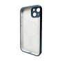Чехол AG Glass Sapphire Frame для iPhone 14, Sea Blue
