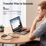 USB - Хаб UGREEN Type-C to 2 × USB-A 3.0, 2 × USB-C 3.0, Space-Gray