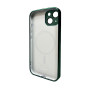 Чехол AG Glass Sapphire Frame MagSafe для iPhone 14, Green