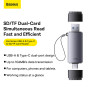 USB-хаб Baseus Lite Series USB-A / Type-C to SD / TF Card Reader, Grey