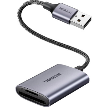 Адаптер OTG перехідник UGREEN CM401 USB to SD/TF Alu Case, Metal Gray