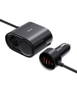 Автомобильное зарядное устройство Baseus High Efficiency Pro Car Cigarette Lighter 30W 3A, Black ( C00455300121-00 )