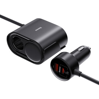 Автомобільний зарядний пристрій Baseus High Efficiency Pro Car Cigarette Lighter 30W 3A, Black ( C00455300121-00 )